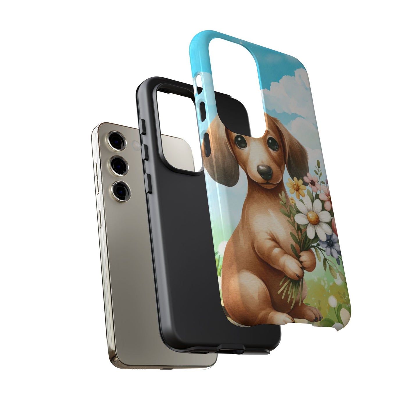 Watercolor Dachshund Dog Phone Case - Rescue Dog Apple Pixel Galaxy Spring