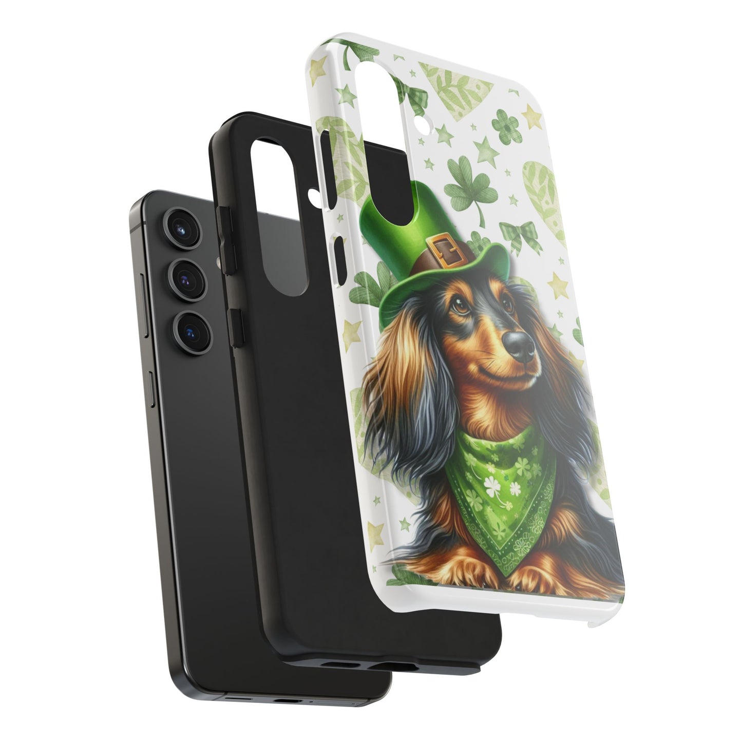 St Patricks Cute Dachshund Phone Case Dog Lover Gift Tough Phone Cover Patty