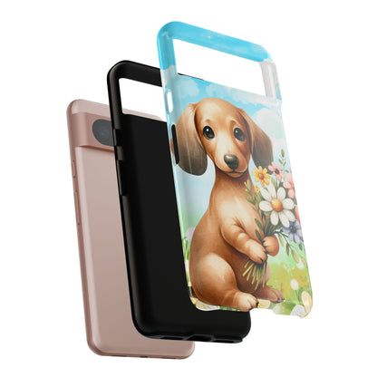 Watercolor Dachshund Dog Phone Case - Rescue Dog Apple Pixel Galaxy Spring