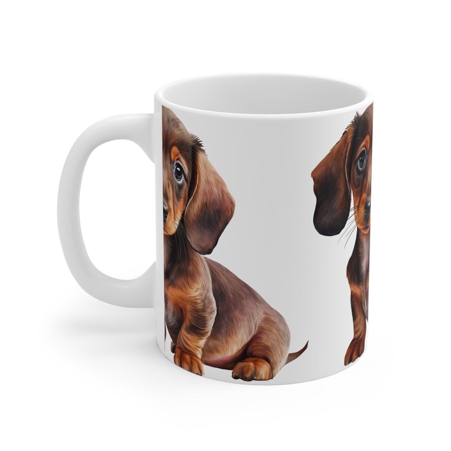 Chocolate Dachshund Puppy Mug, Cute Dog Lover Gift, Fun Coffee Cup Weiner Dog