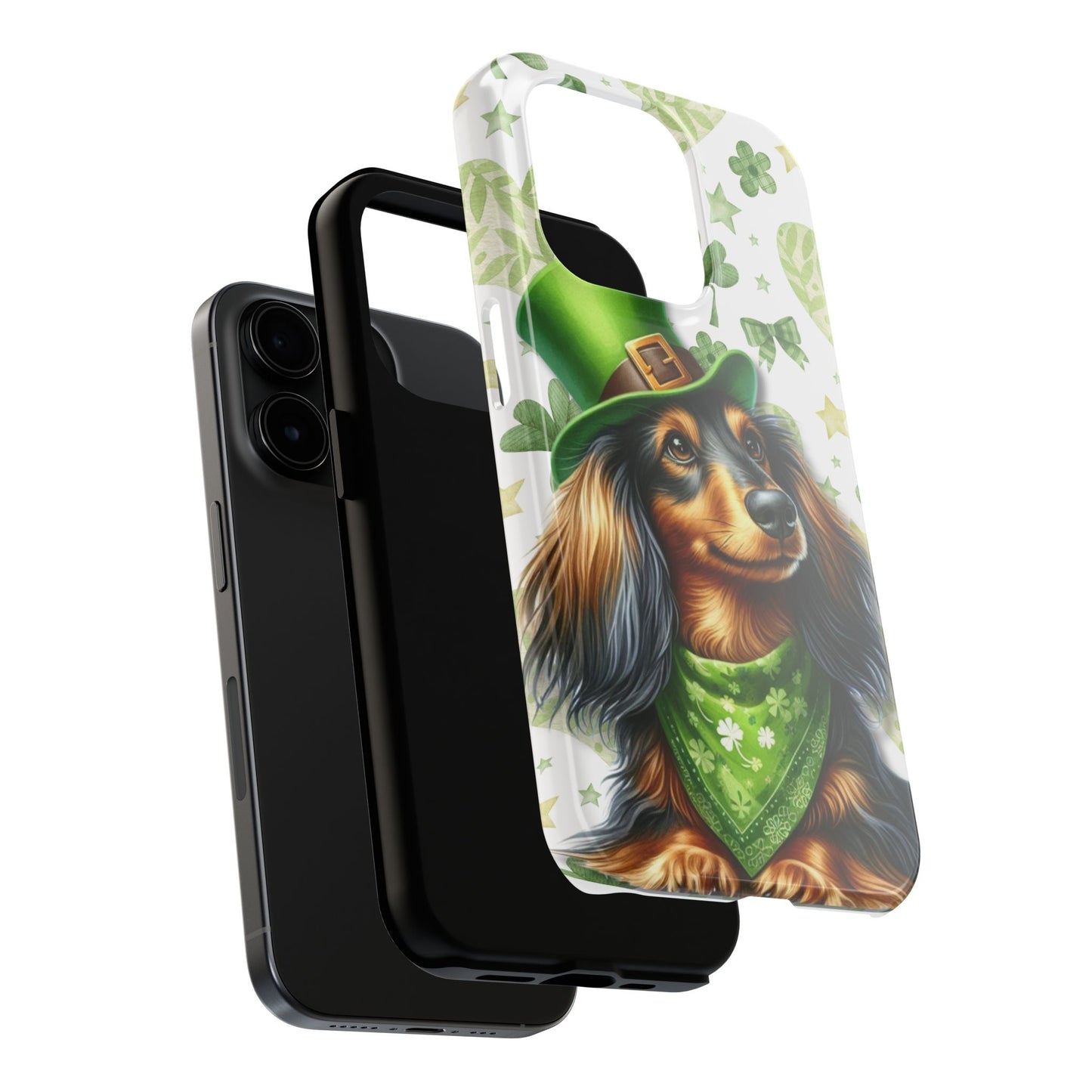 St Patricks Cute Dachshund Phone Case Dog Lover Gift Tough Phone Cover Patty