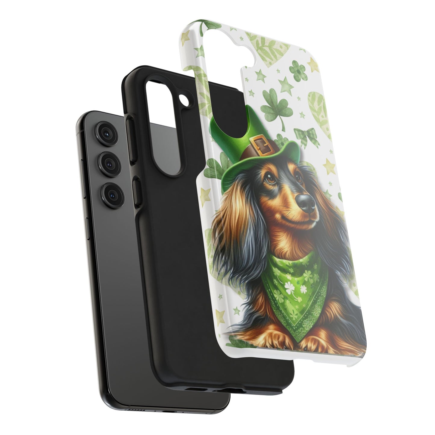 St Patricks Cute Dachshund Phone Case Dog Lover Gift Tough Phone Cover Patty