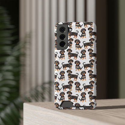 Dachshund Phone Case, Trendy Wallet Case for Dog Lovers, Cute Card Holder Cover, Animal Print Accessory, Slim Protective