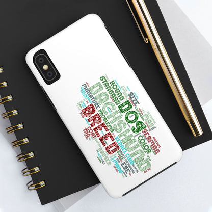 Dachshund Phone Case Dog Lover Gift Tough Phone Cover Doxie Word Art