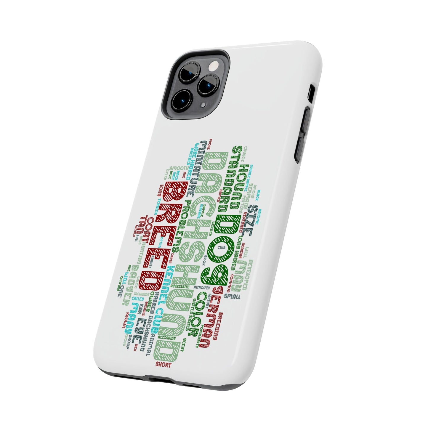 Dachshund Phone Case Dog Lover Gift Tough Phone Cover Doxie Word Art