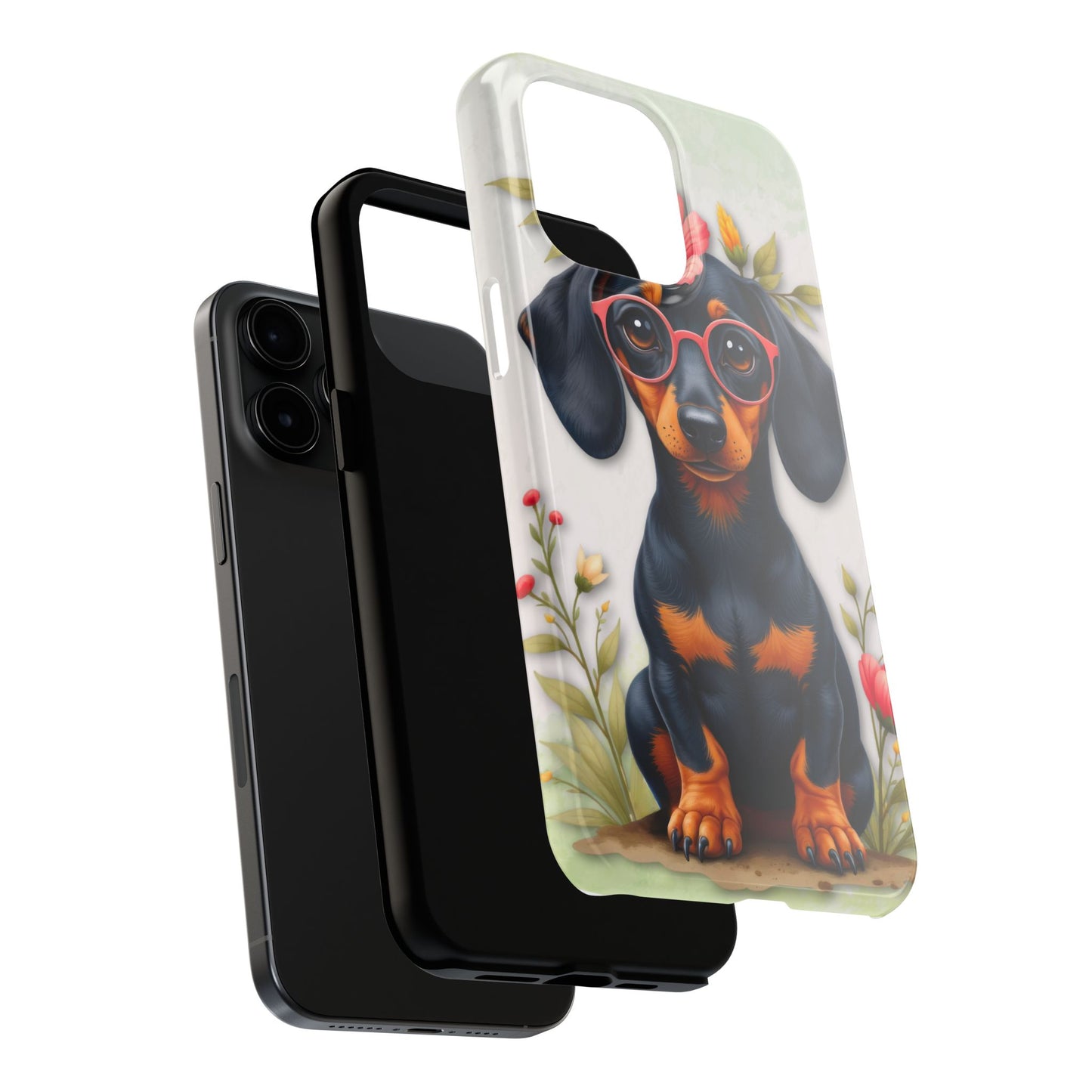 Cute Dachshund Phone Case, Dog Lover Gift, Tough Phone Cover, Pet Accessory,