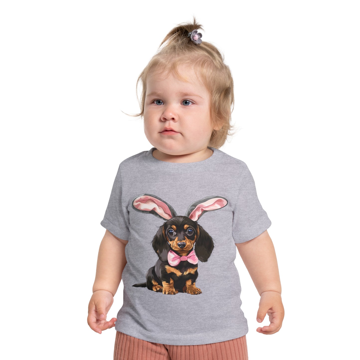 Easter Girl Puppy Baby T-Shirt, Cute Dog Doxie Toddler Dachshund