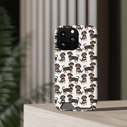 Dachshund Phone Case, Trendy Wallet Case for Dog Lovers, Cute Card Holder Cover, Animal Print Accessory, Slim Protective