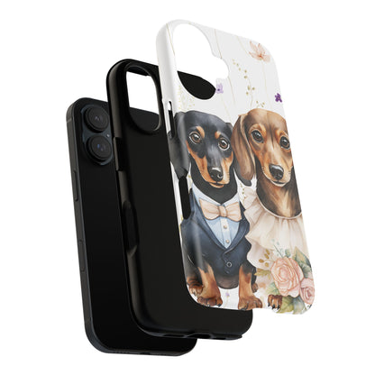 Wedding Dachshund Dog Phone Case - Bridal Gift Flower Girl Apple Pixel Galaxy