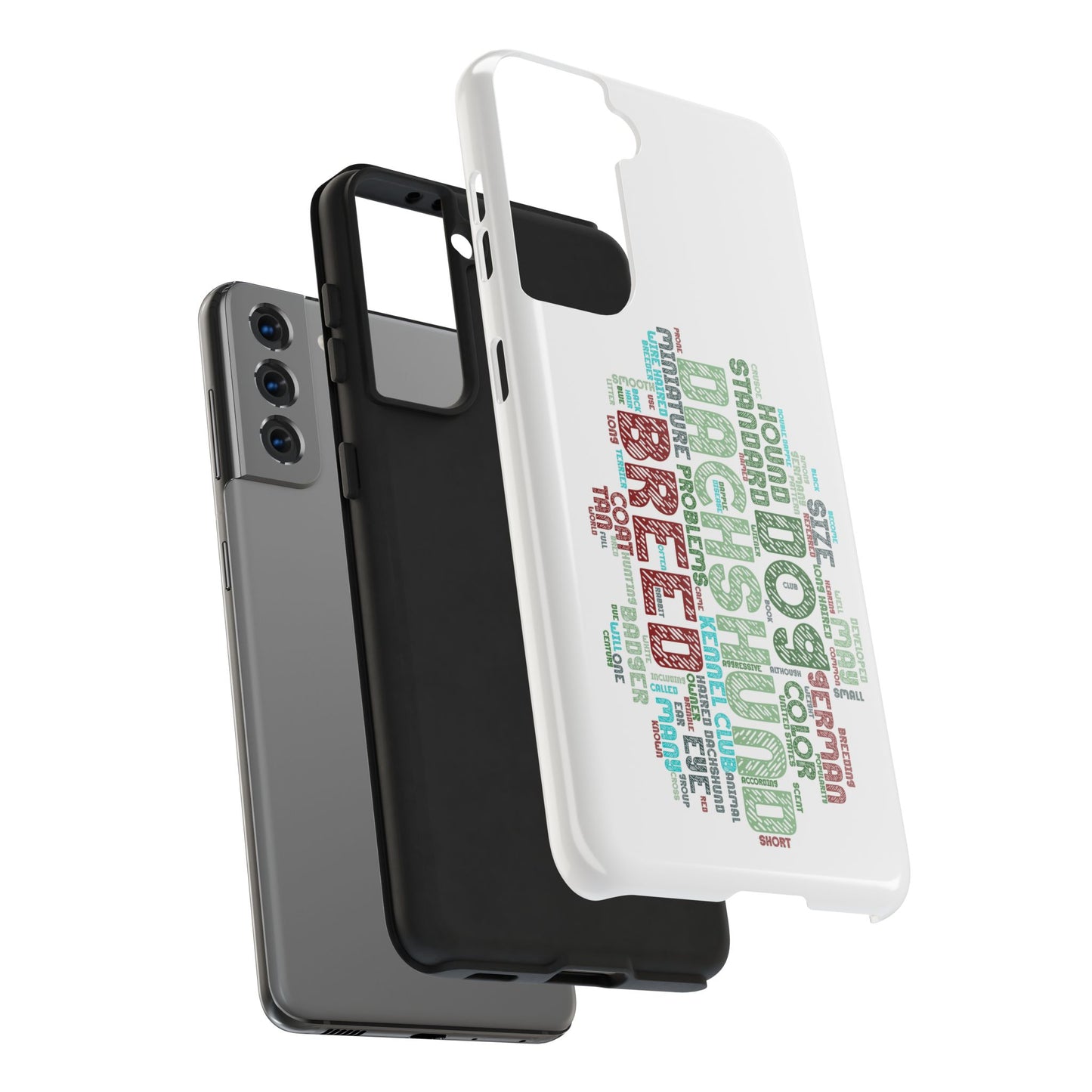 Dachshund Phone Case Dog Lover Gift Tough Phone Cover Doxie Word Art
