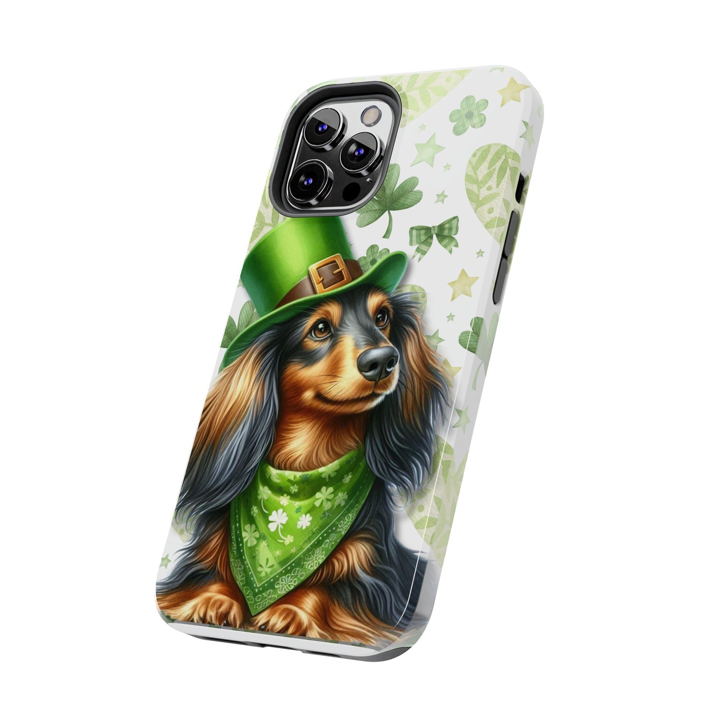 St Patricks Cute Dachshund Phone Case Dog Lover Gift Tough Phone Cover Patty