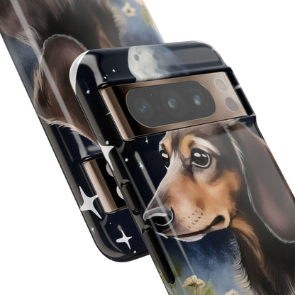 Vibrant Dachshund Moonlight Phone Case - Dog Apple Pixel Galaxy