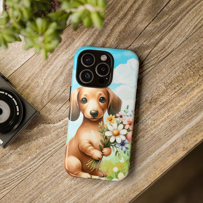 Watercolor Dachshund Dog Phone Case - Rescue Dog Apple Pixel Galaxy Spring