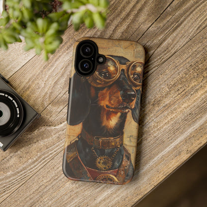 Steam Punk Dachshund Mens Phone Case - Dog Apple Pixel Galaxy