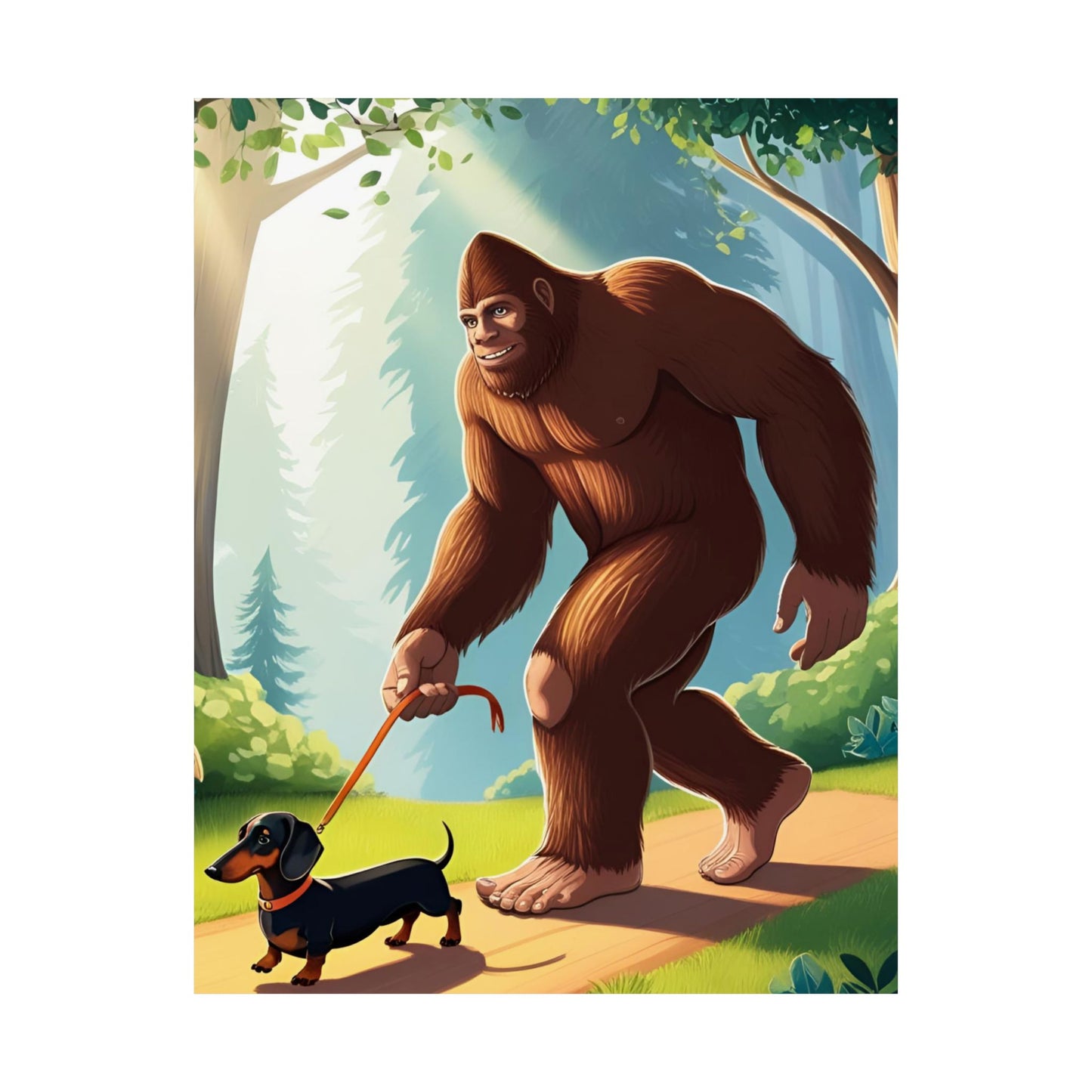 Big Foot Walking Dachshund Vertical Poster Dog Room Art Gift Game Room Sophisticated