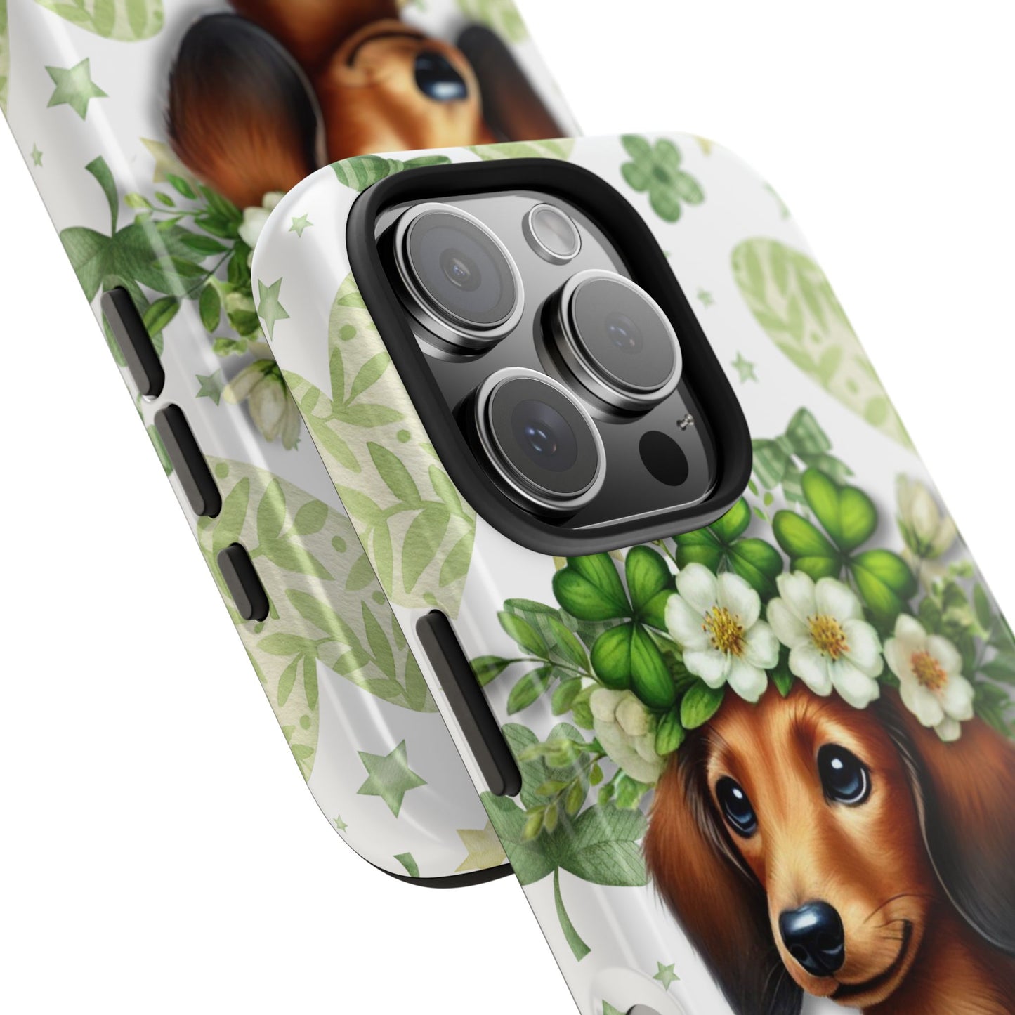 St Patricks Cute Dachshund Phone Case Dog Lover Gift Tough Phone Cover Patty