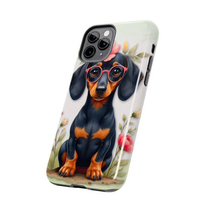 Cute Dachshund Phone Case, Dog Lover Gift, Tough Phone Cover, Pet Accessory,