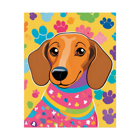 Dachshund Poster Dog Wall Art Animal Lover Kids Room Decoration Girls