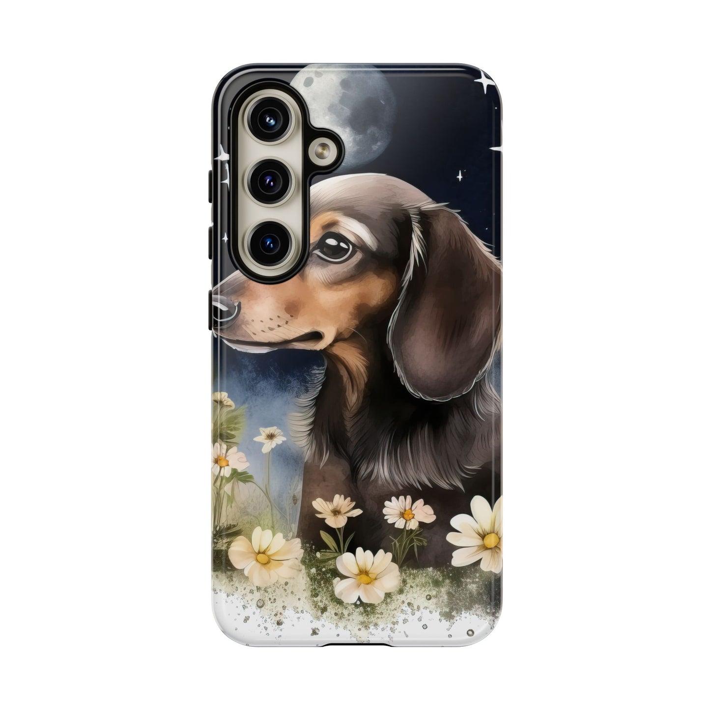 Vibrant Dachshund Moonlight Phone Case - Dog Apple Pixel Galaxy