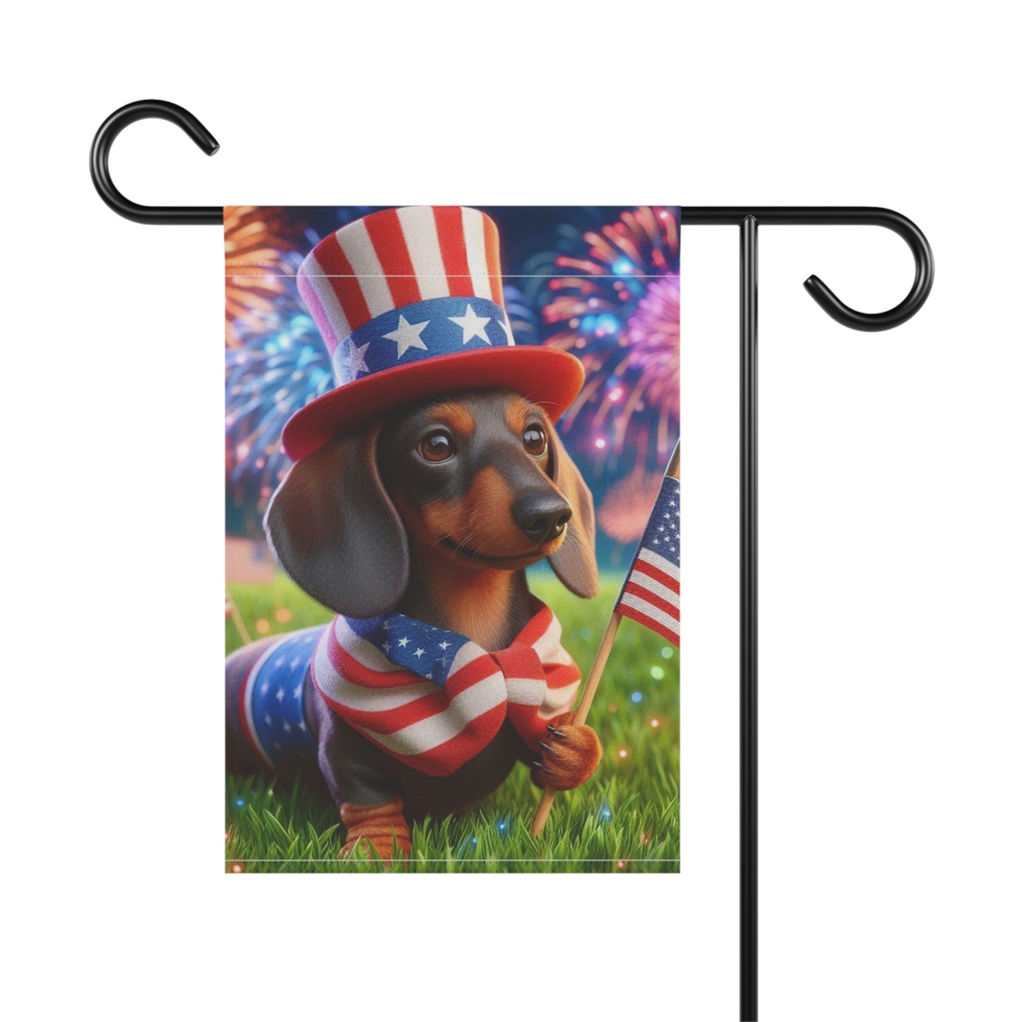 USA Garden Flag Dog Mom Banner Home Decor Dachshund Red Hair