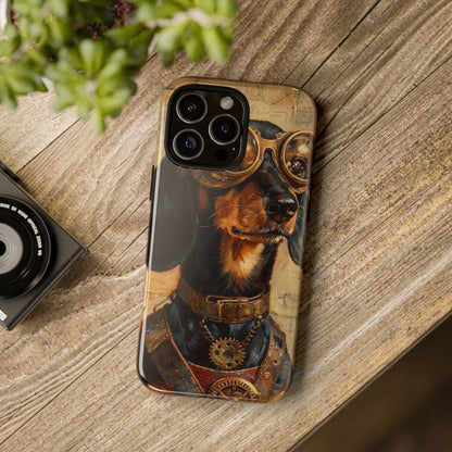 Steam Punk Dachshund Mens Phone Case - Dog Apple Pixel Galaxy