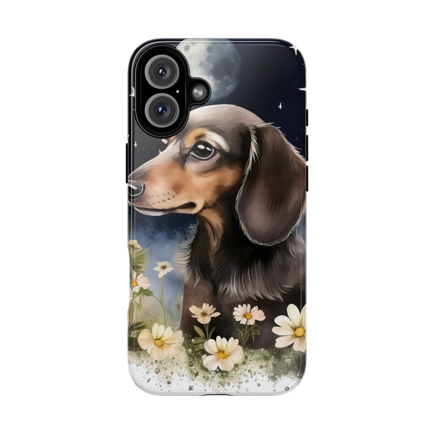Vibrant Dachshund Moonlight Phone Case - Dog Apple Pixel Galaxy