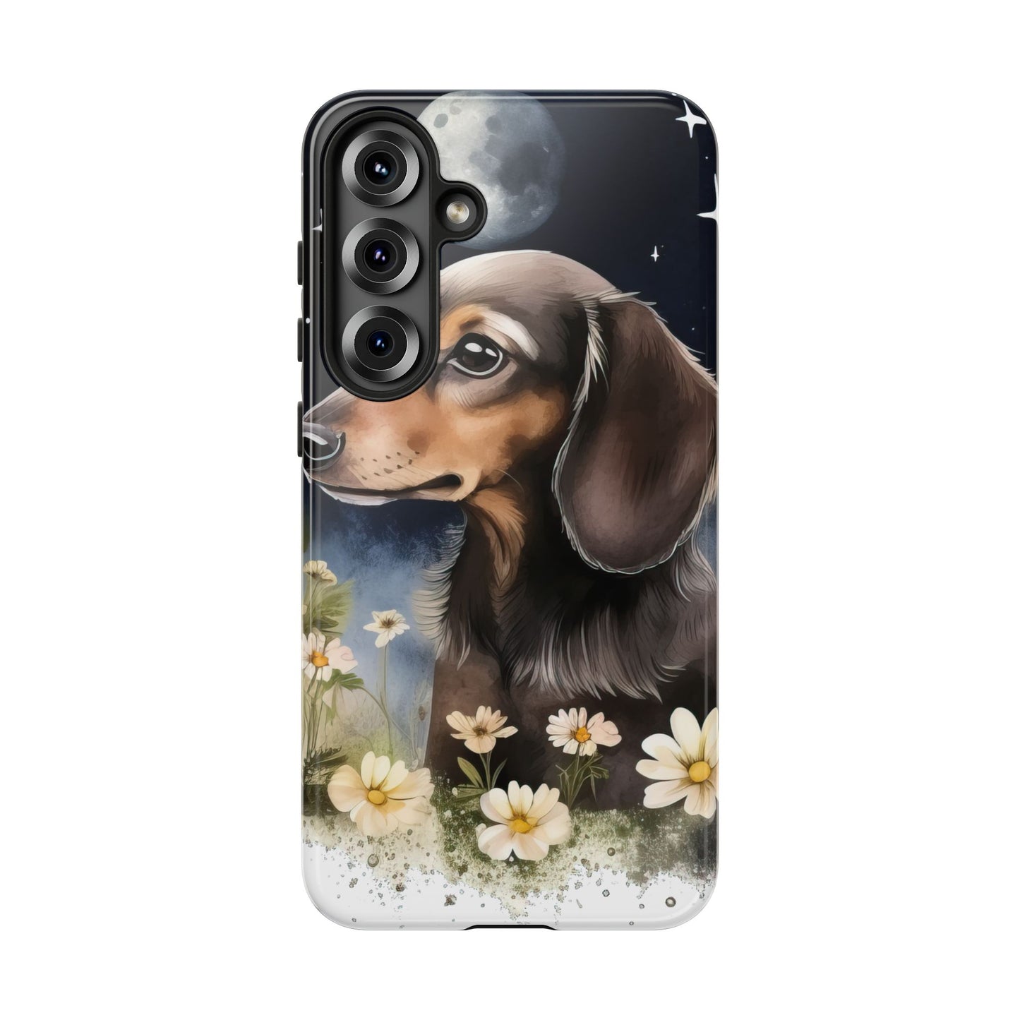 Vibrant Dachshund Moonlight Phone Case - Dog Apple Pixel Galaxy