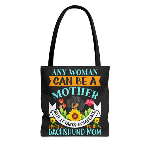 Mom Dachshund Puppy Tote Bag Bright and Cheerful Weiner Doxie