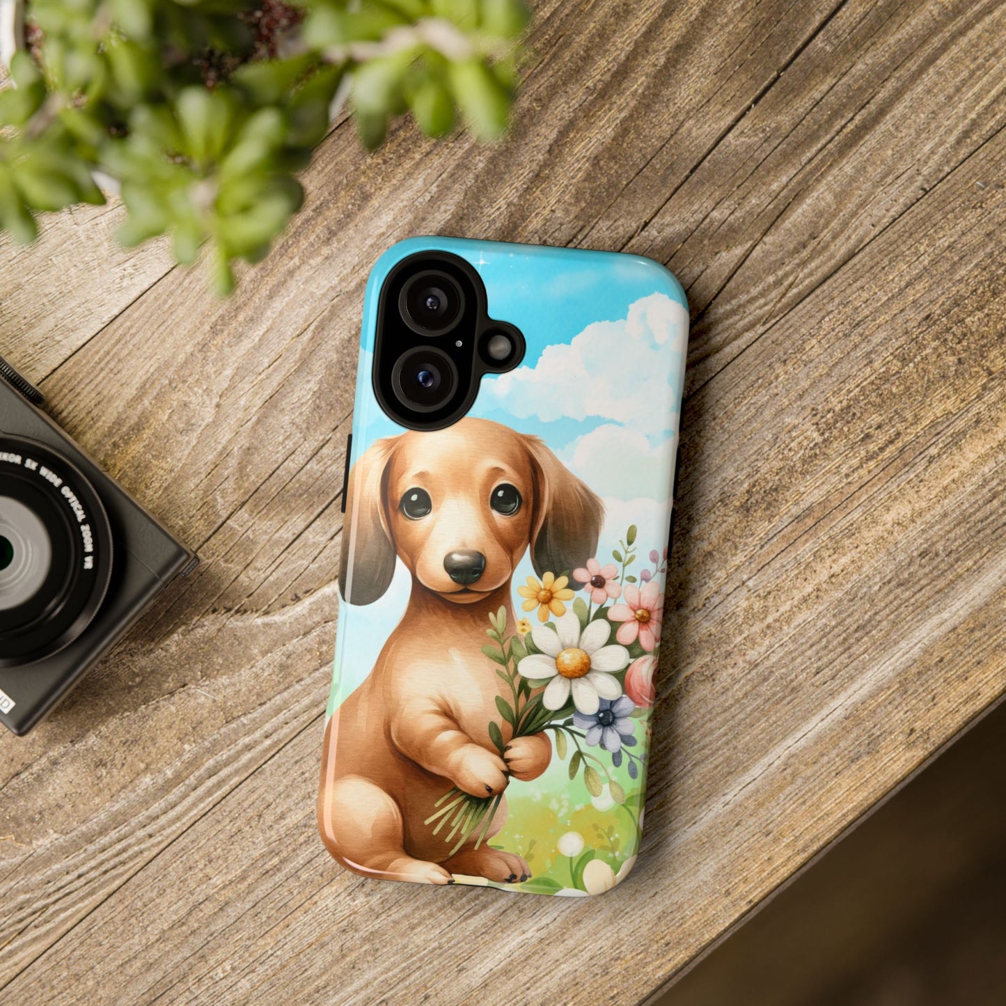 Watercolor Dachshund Dog Phone Case - Rescue Dog Apple Pixel Galaxy Spring
