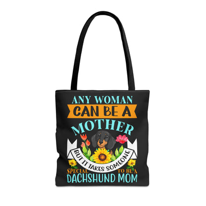 Mom Dachshund Puppy Tote Bag Bright and Cheerful Weiner Doxie