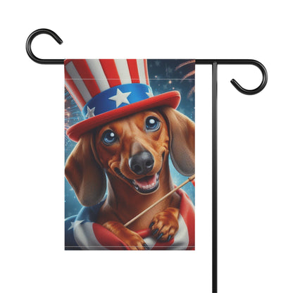 USA Garden Flag Dog Mom Banner Home Decor Dachshund Red Hair
