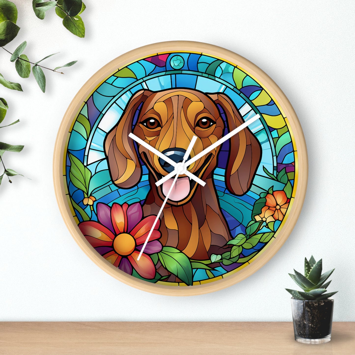 Stained Glass Printed Clock