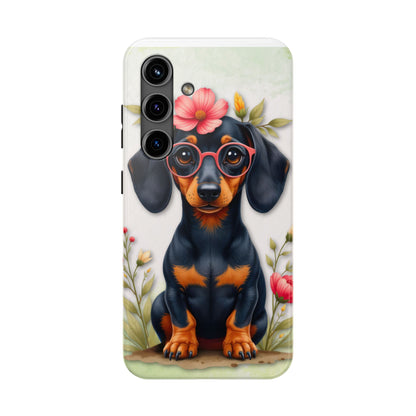 Cute Dachshund Phone Case, Dog Lover Gift, Tough Phone Cover, Pet Accessory,