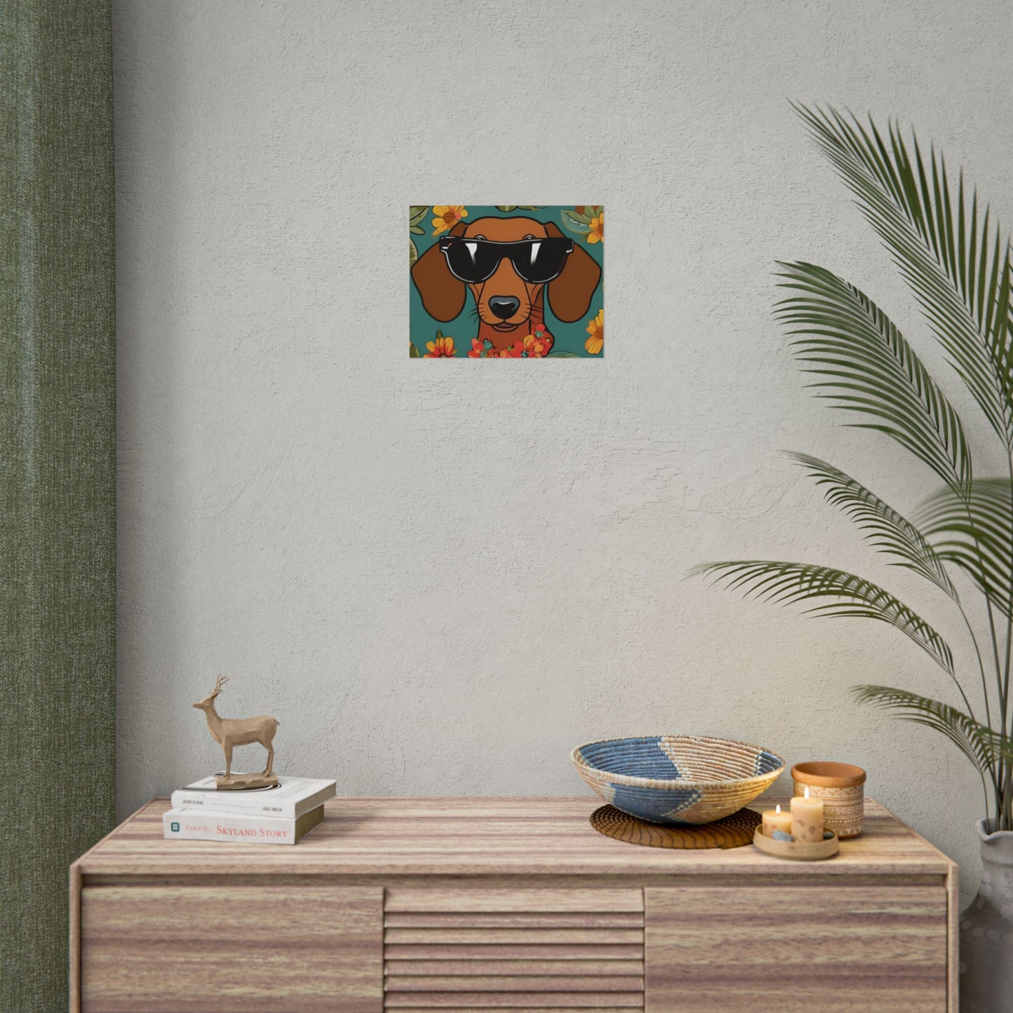 Dachshund Poster Dog Wall Art Animal Lover Game Room Decoration Weiner Dog Horizontal