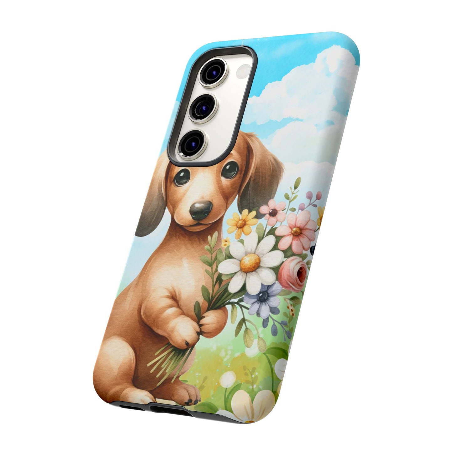 Watercolor Dachshund Dog Phone Case - Rescue Dog Apple Pixel Galaxy Spring