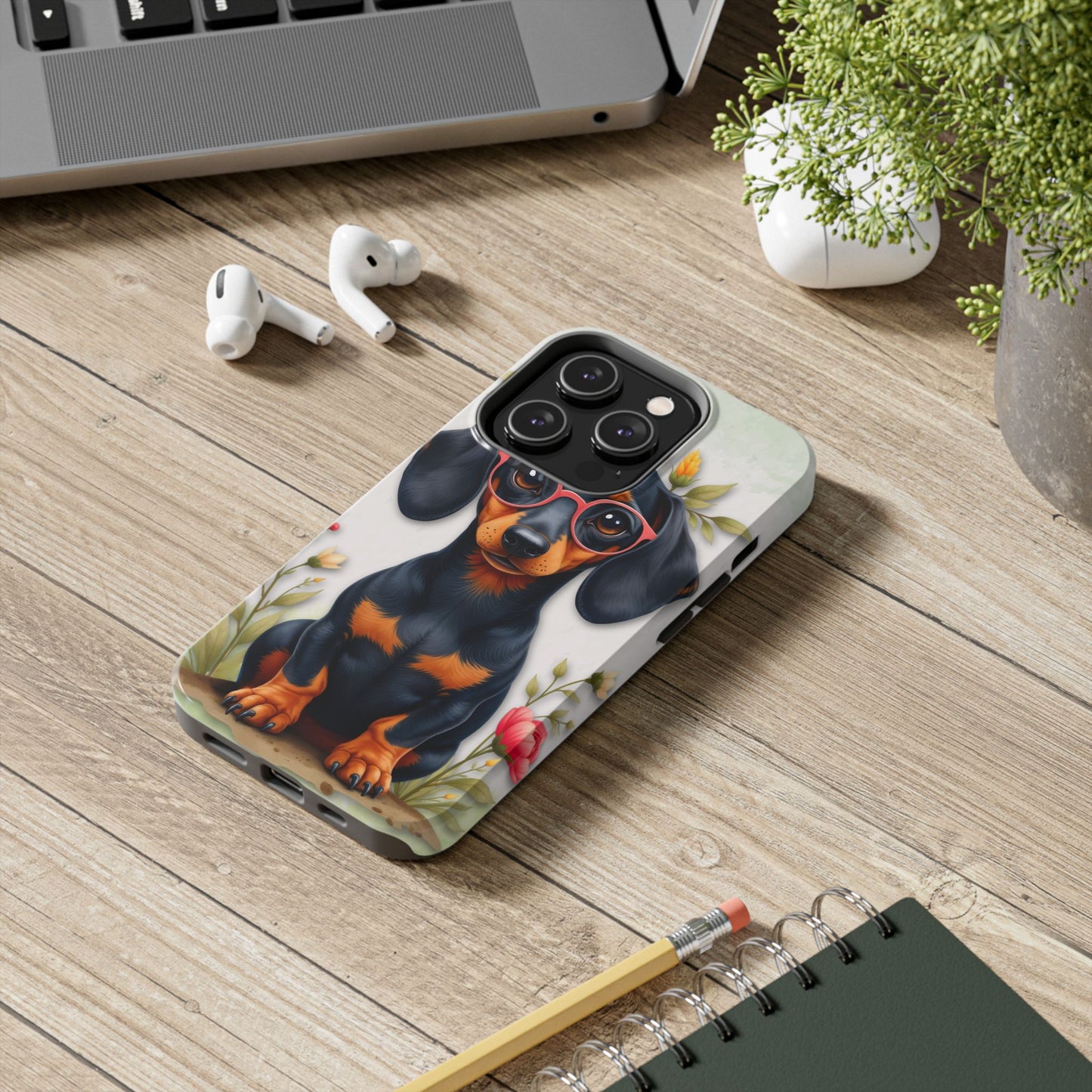 Cute Dachshund Phone Case, Dog Lover Gift, Tough Phone Cover, Pet Accessory,
