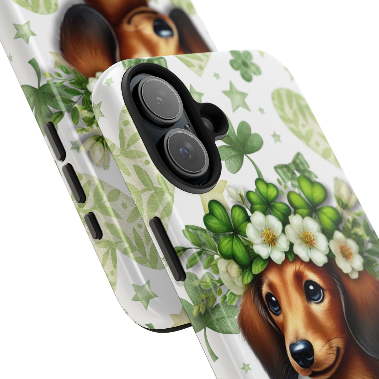 St Patricks Cute Dachshund Phone Case Dog Lover Gift Tough Phone Cover Patty