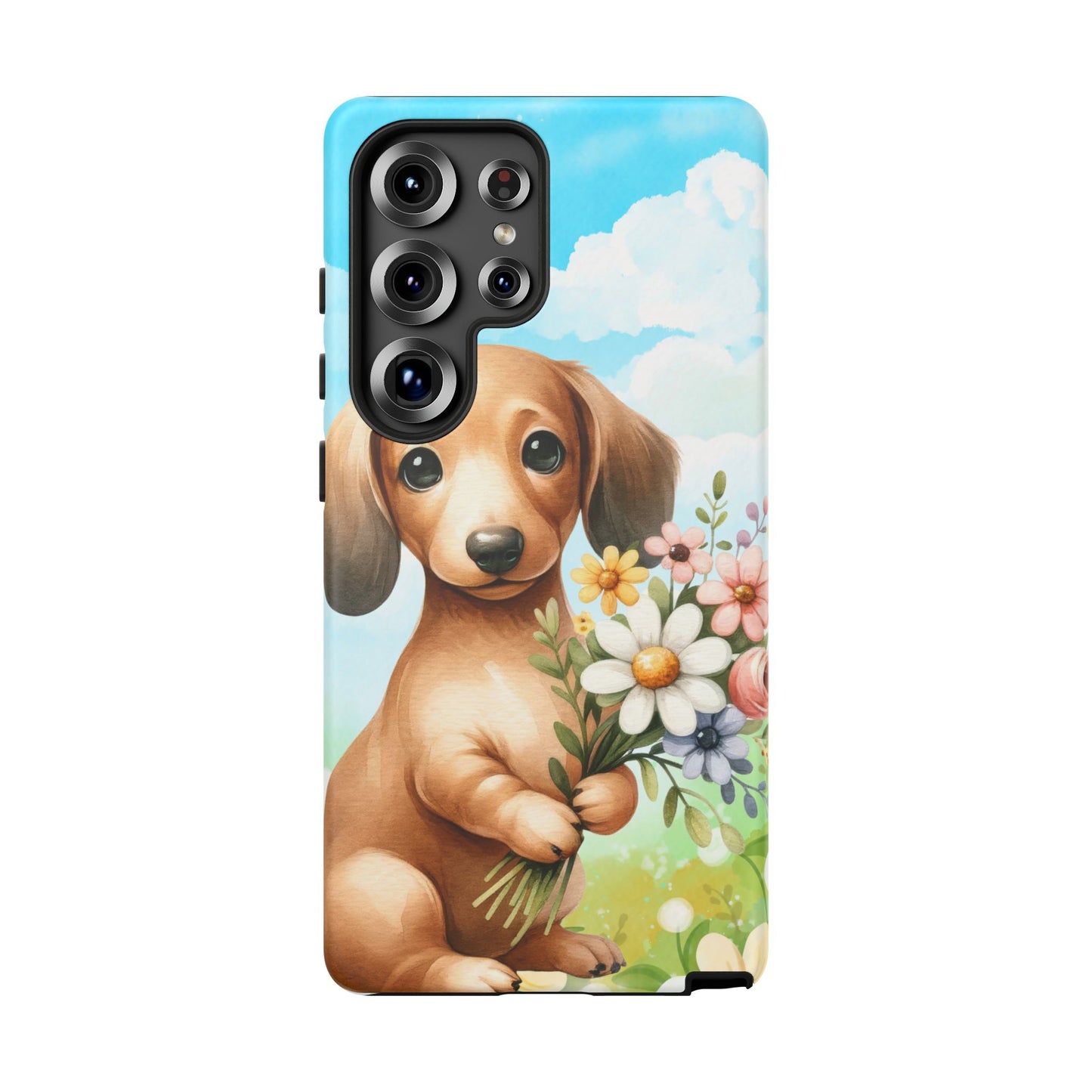 Watercolor Dachshund Dog Phone Case - Rescue Dog Apple Pixel Galaxy Spring