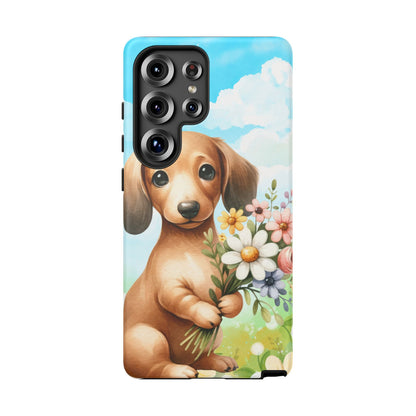 Watercolor Dachshund Dog Phone Case - Rescue Dog Apple Pixel Galaxy Spring