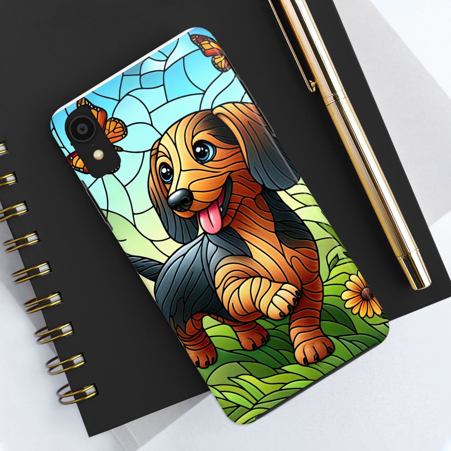 Cute Dachshund Phone Case, Dog Lover Gift, Tough Phone Cover, Pet Accessory,