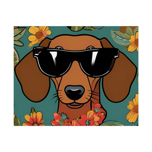 Dachshund Poster Dog Wall Art Animal Lover Game Room Decoration Weiner Dog Horizontal