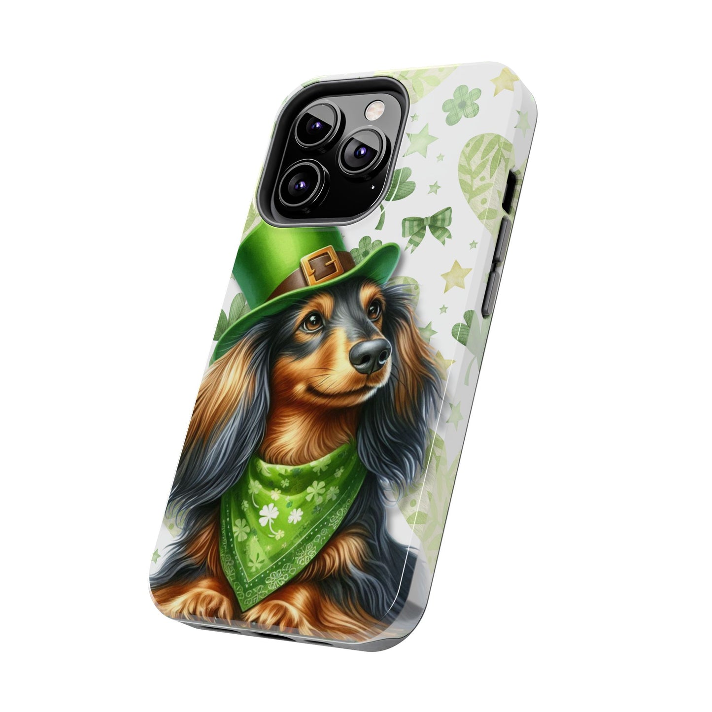 St Patricks Cute Dachshund Phone Case Dog Lover Gift Tough Phone Cover Patty