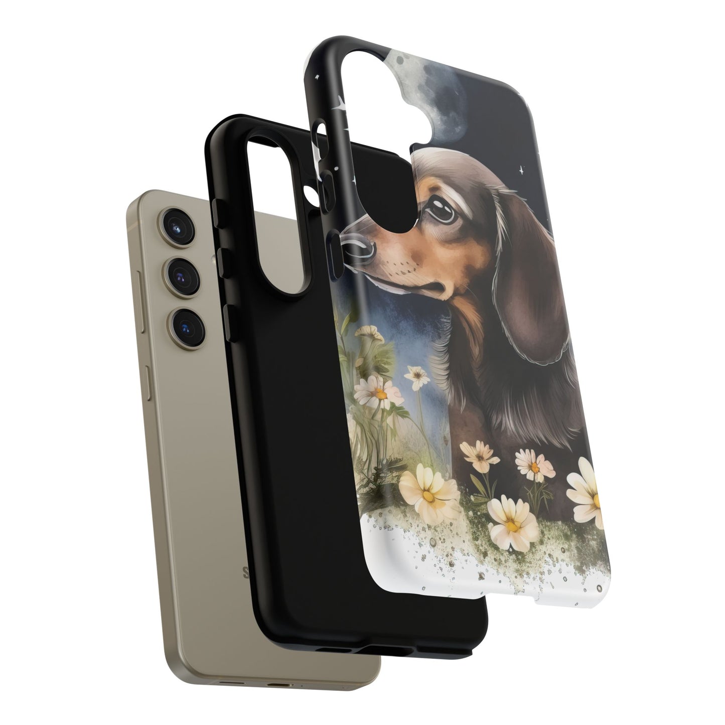 Vibrant Dachshund Moonlight Phone Case - Dog Apple Pixel Galaxy