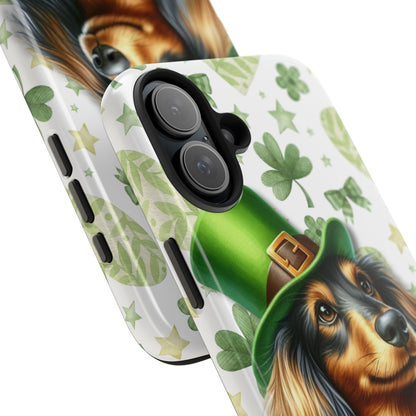 St Patricks Cute Dachshund Phone Case Dog Lover Gift Tough Phone Cover Patty