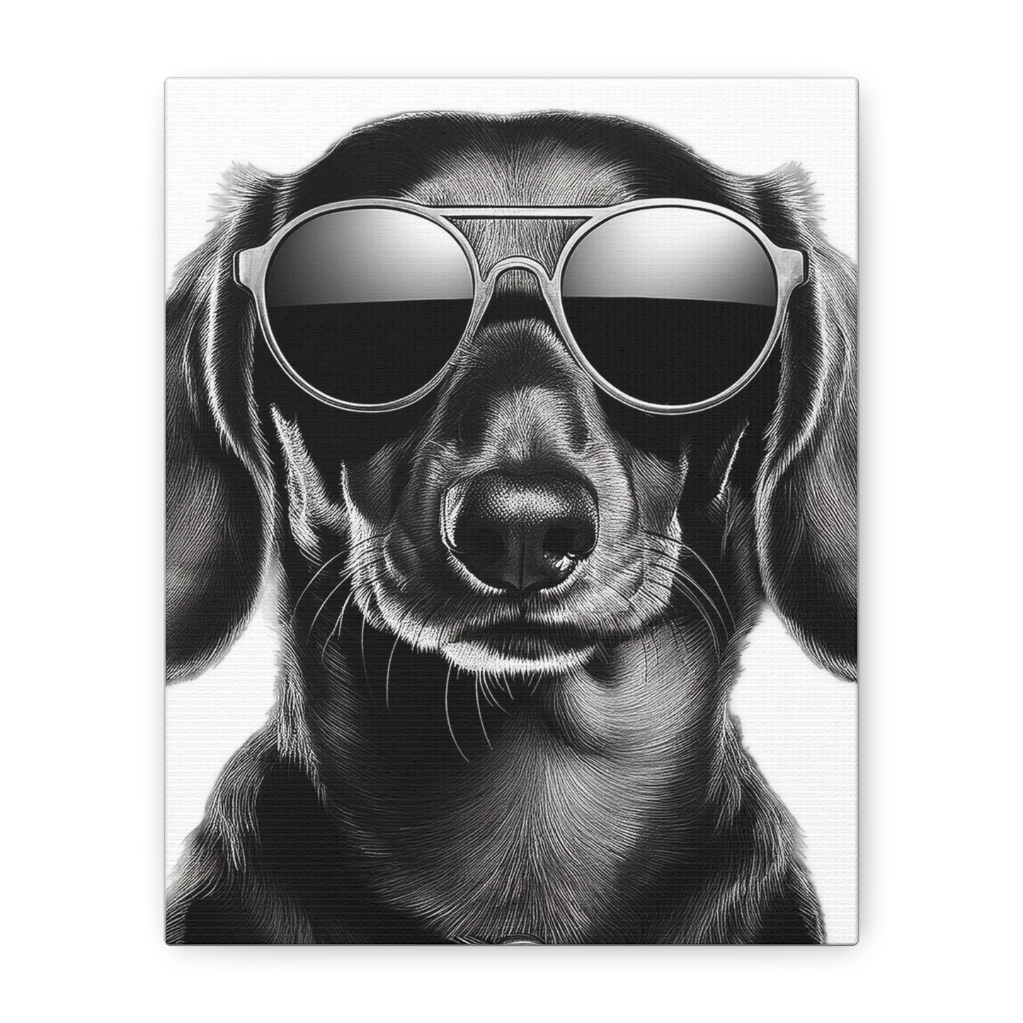 Stylish Dog Canvas Wall Art Dog Lover Gift Home Decor, Black and White Game Room
