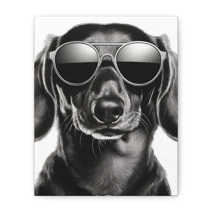 Stylish Dog Canvas Wall Art Dog Lover Gift Home Decor, Black and White Game Room