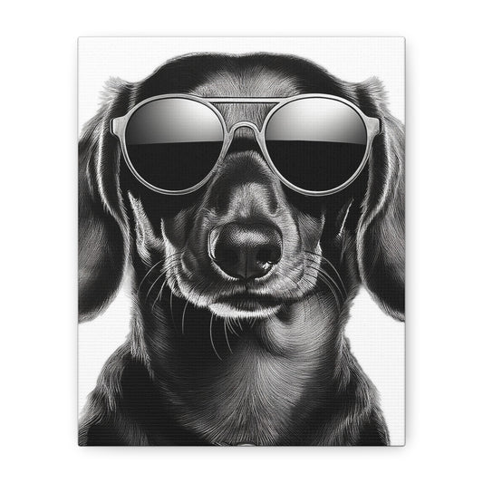 Stylish Dog Canvas Wall Art Dog Lover Gift Home Decor, Black and White Game Room