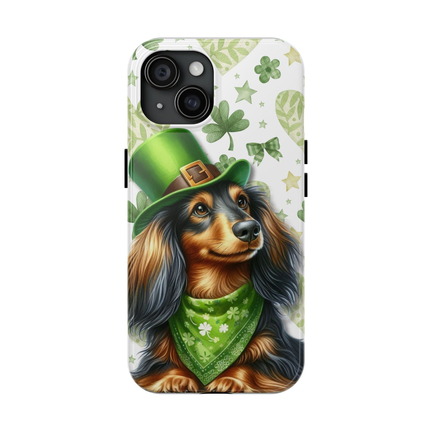 St Patricks Cute Dachshund Phone Case Dog Lover Gift Tough Phone Cover Patty