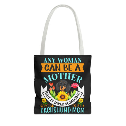 Mom Dachshund Puppy Tote Bag Bright and Cheerful Weiner Doxie