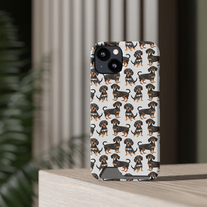 Dachshund Phone Case, Trendy Wallet Case for Dog Lovers, Cute Card Holder Cover, Animal Print Accessory, Slim Protective